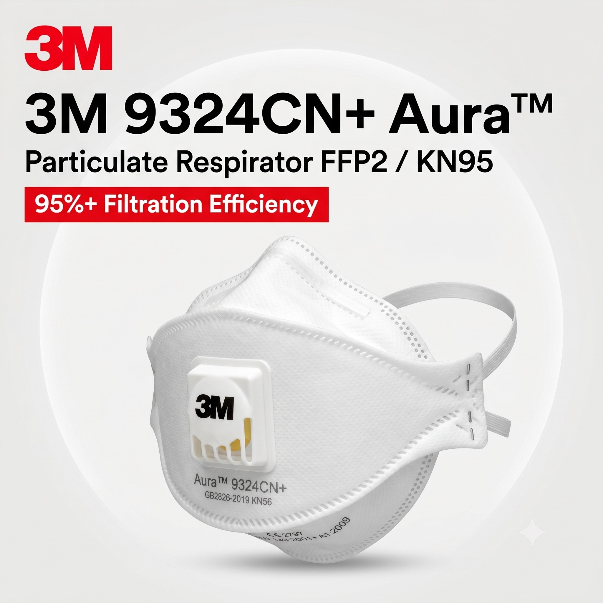 Kn95 Respirator Mask - 3M 9324CN+ Respirator FFP2 KN95 Safety