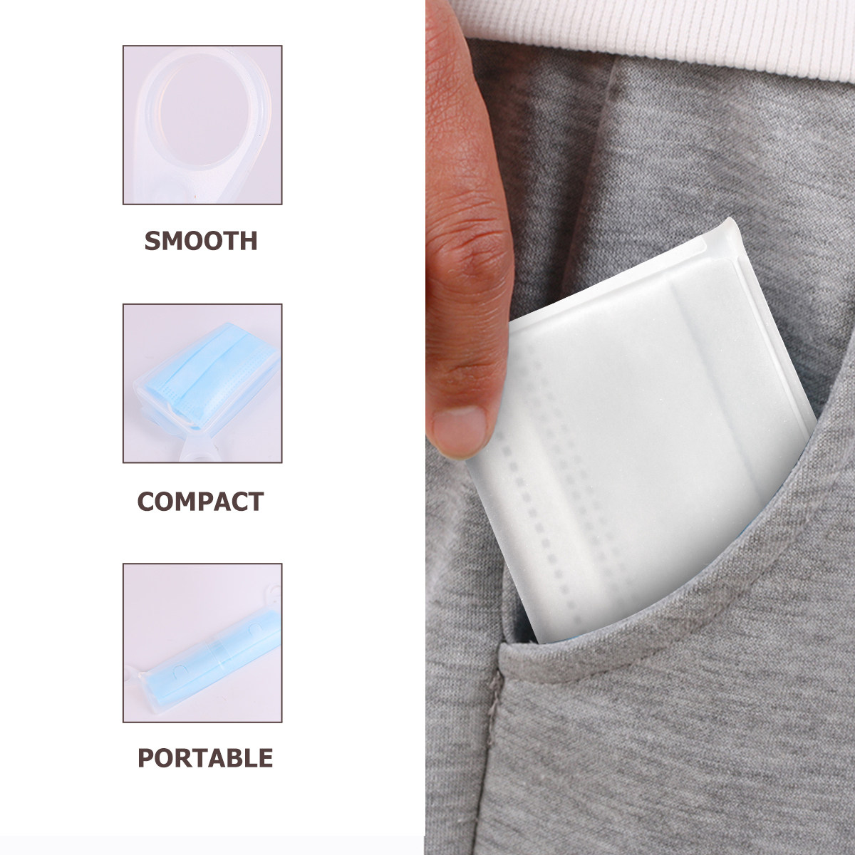 2Pcs Food Grade Silicone Mask  - Face Mask Storage Box 리뷰 및 가격