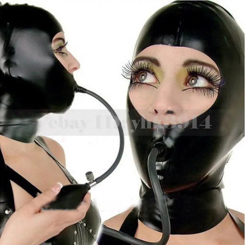 Black Unisex Latex Hoods Mask  - Black Face Mask Pack 리뷰 및 가격