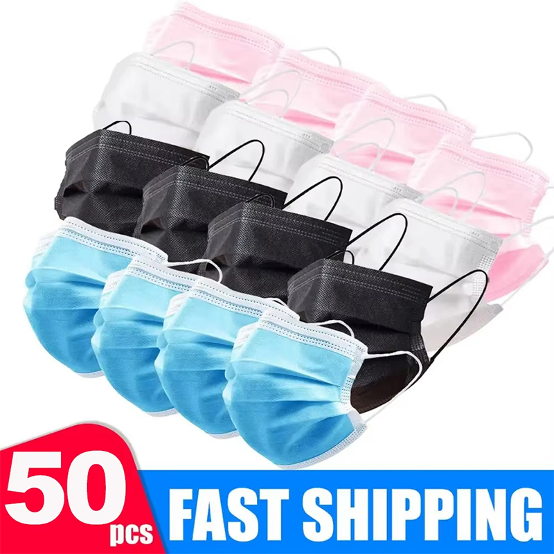 [H]50Pcs 3-layer Mask Face Mas - Disposable Mask Blue 리뷰 및 가격